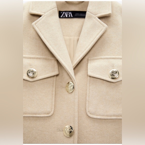 Zara | Jackets & Coats | Zara Gold Buttons Short Coat | Poshmark